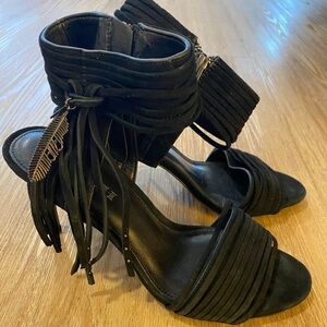 Coach Harvey Lux Suede Black Dress Heels